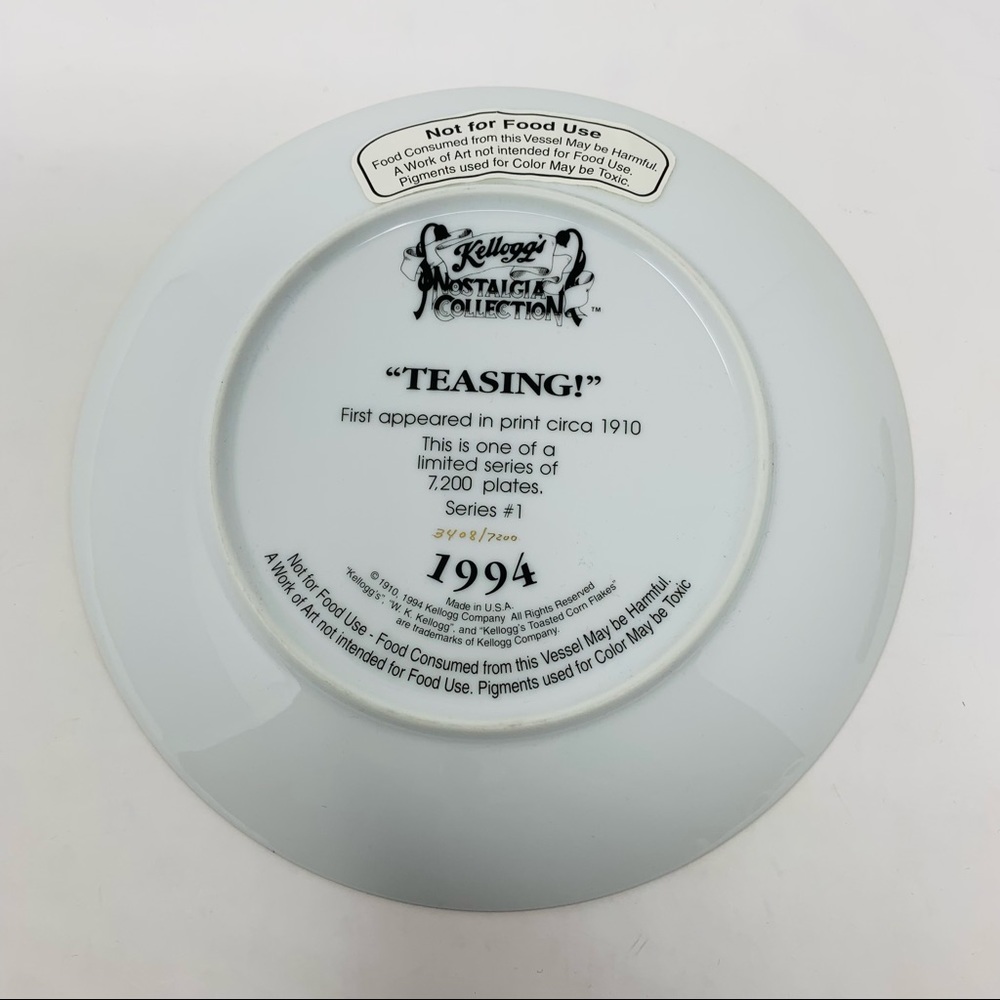 Vintage 1994 Kellogg Nostalgia Collection Plate #3408 of 7200 Ad for Plate Wall - Picture 3 of 7
